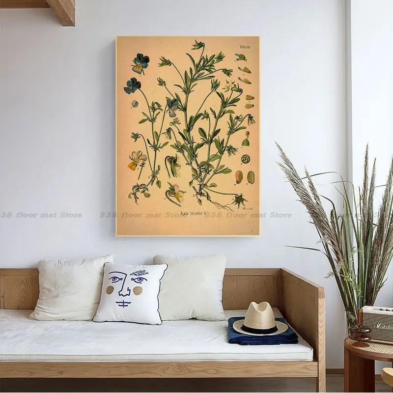 Vintage Wild Plant Botanical Flower DIY poster Vintage Room Home Bar Cafe Decor Room Wall Decor