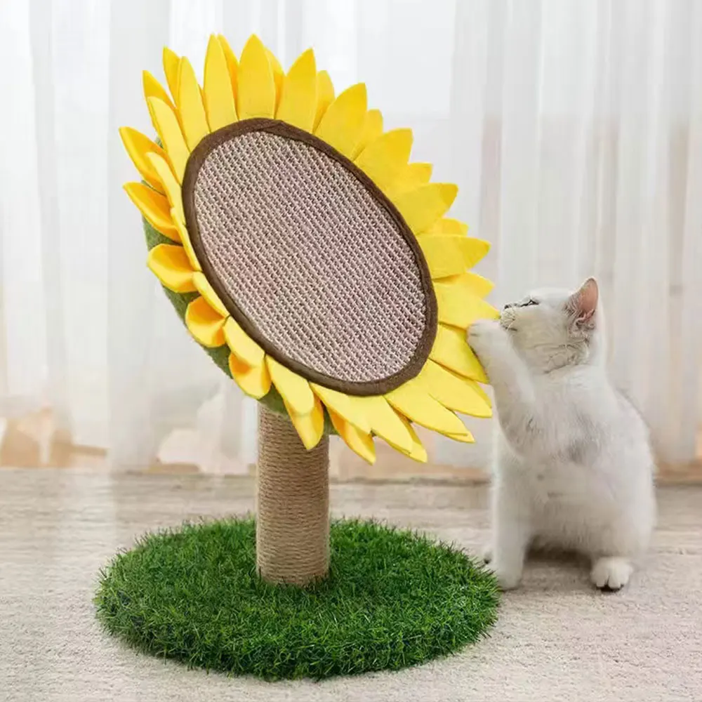 

Pet Cat Tree Sunflower Cat Tower Furniture Scratching Tool Sisal Cat Scratch Board Kitten Grinding Claws Toy Furniture Protector