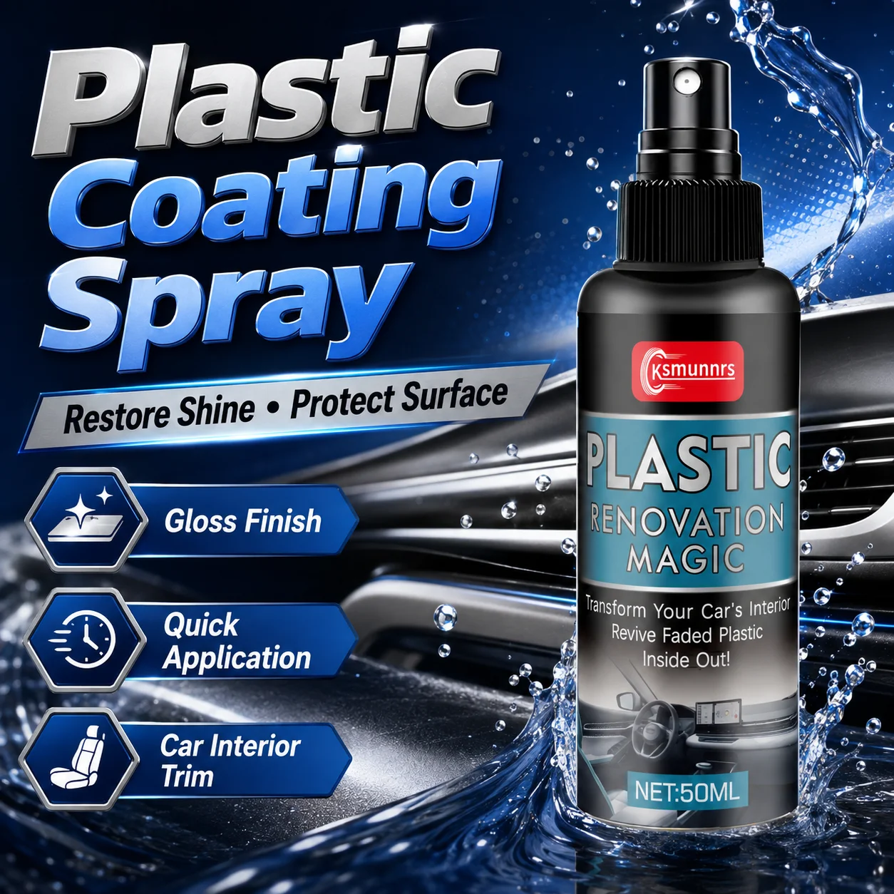 New Automobile hide plastic cleaning spray, interior refurbishment protector, long-term hydrophobic scratch resistant coating
