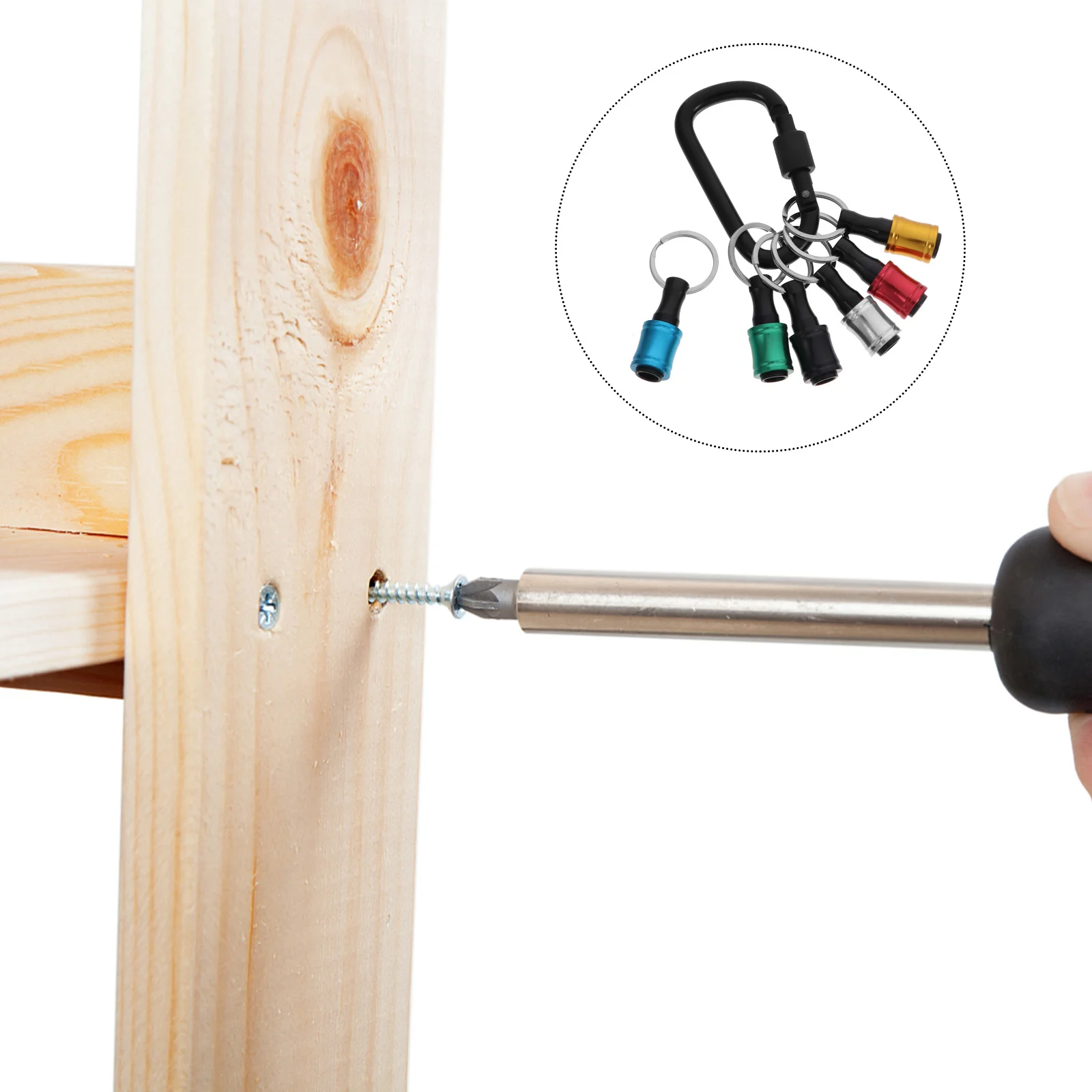 

6Pcs Rust-Proof Socket Extentors Stainless Steel Compact Key Chain Extenders Carabiner Smooth Sliding DIY Tool