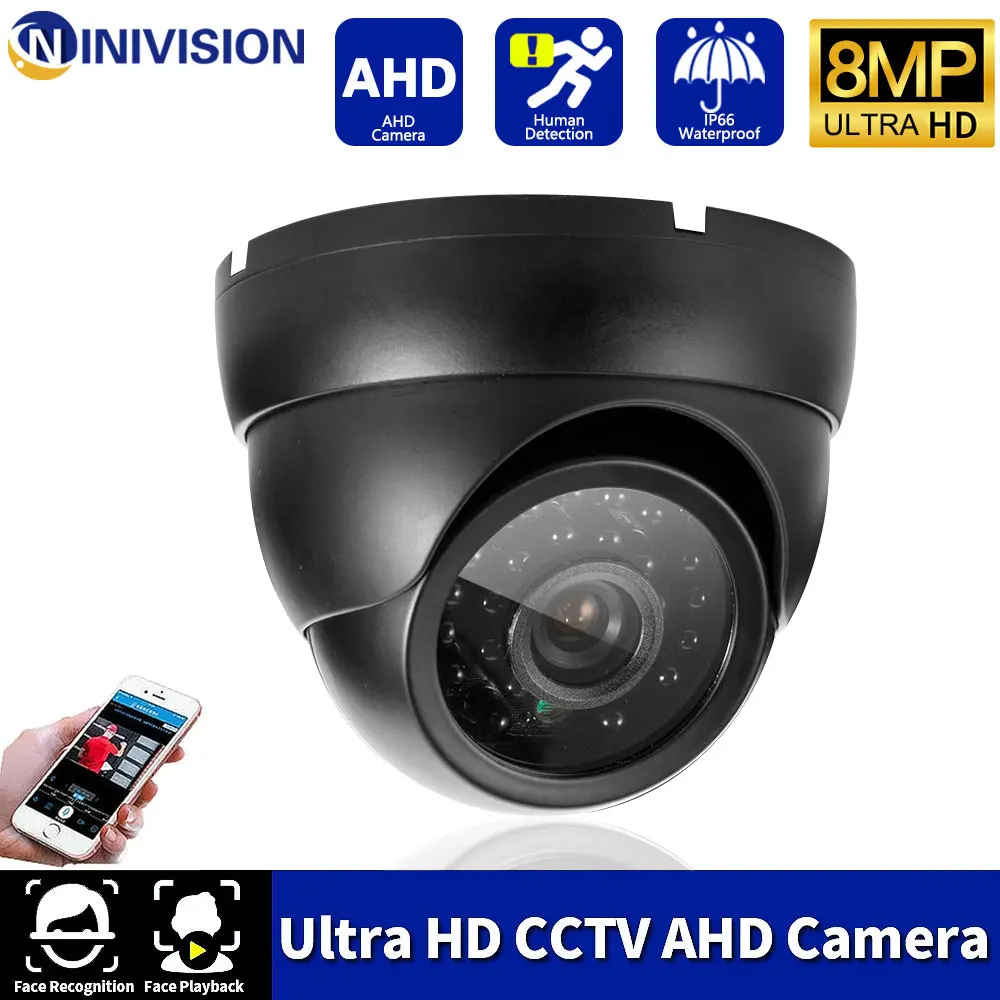 HD 8MP 5MP AHD Camera Face Human Detection 6 Array Infrared LEDS 8.0MP Resolution With HD 3.6mm Lens CCTV Home Security Cameras