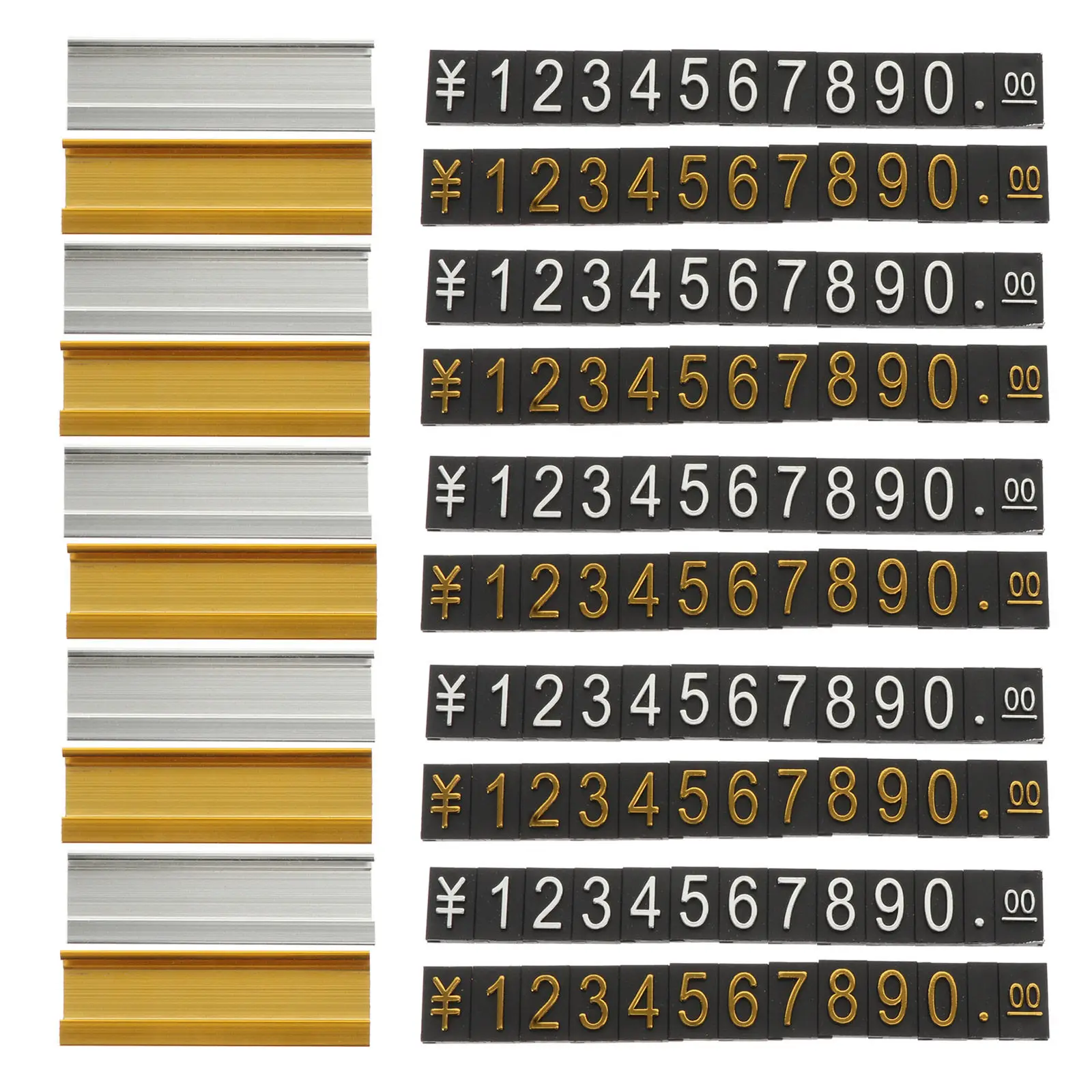 

10Pcs Commodity Price Tags Aluminum Alloy Premium Material Number Price Display Tags for Supermarket Vegetable Fruit Pricing