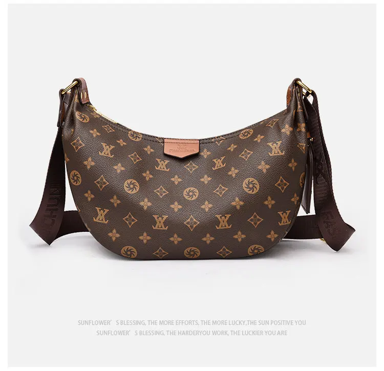 

Новая сумка в форме полумесяца 2025, дизайнерская сумка на плечо с цветочным принтом для женщин, модная сумка подмышками для ежедневного использования