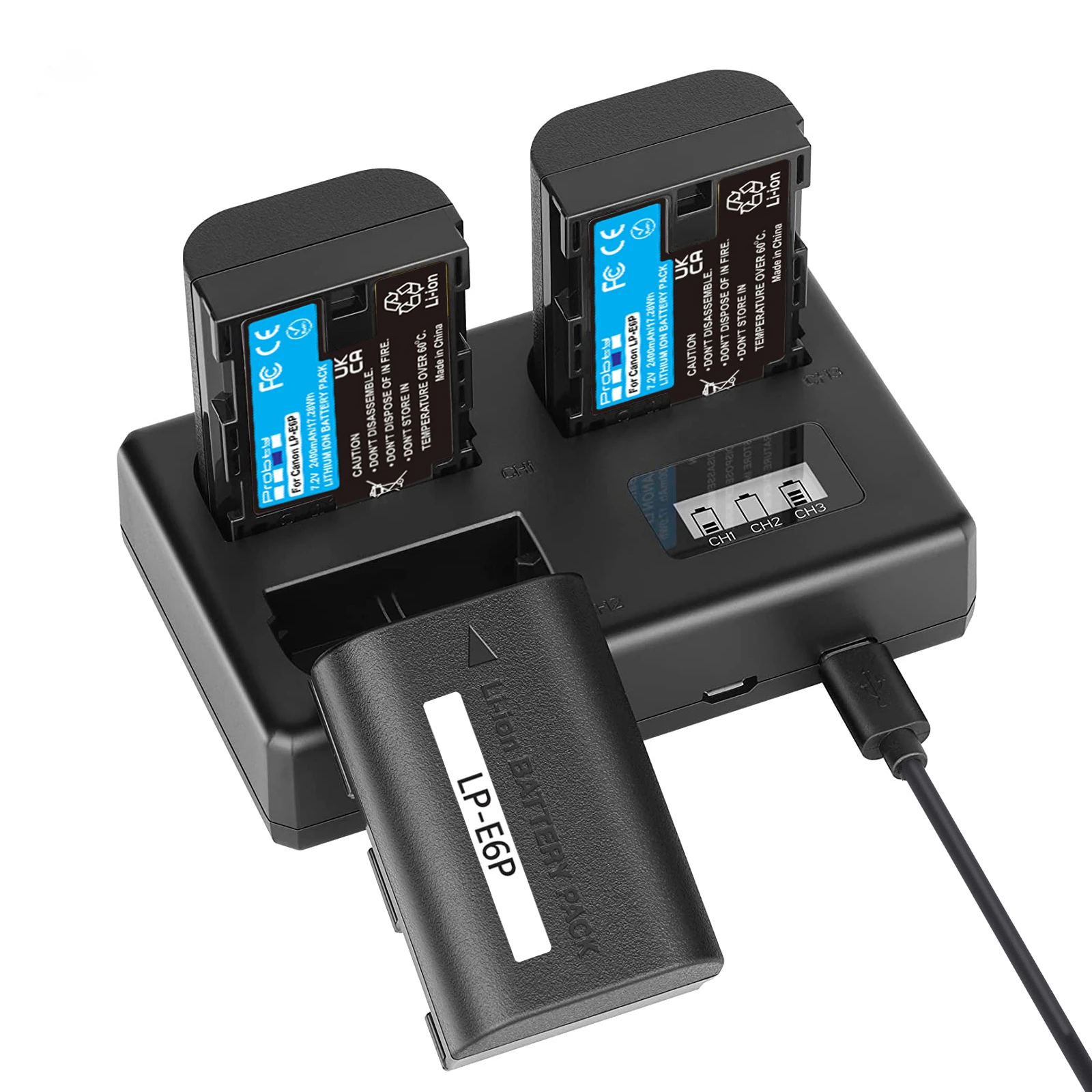 LP-E6P Camera Battery and Charger Set for Canon R52 Mark II Micro SLR R5II R5C R6M2 R7 90D 80D