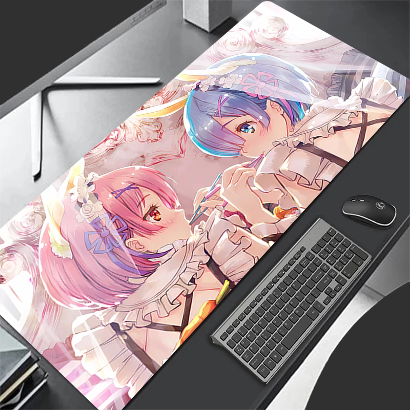 Mouse pad REM non-slip rubber large table pad computer accessories keyboard pad Anime Game PC carpet Anime sexy girl Mousepad XL