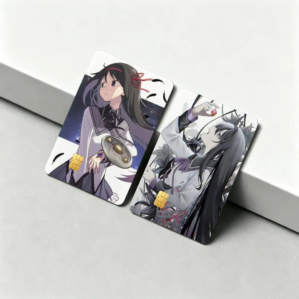 Puella Magi H-Homura A-Akemi HD Waterproof Card Skins Protective Stickers for Credit Bank Game Cards