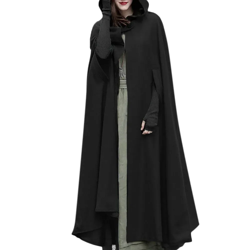 Assassins Cosplay Vintage Medieval Gothic Retro Hooded Cloak Thin Coat Women Vampire Devil Capes Pirate Robes Halloween Carnival