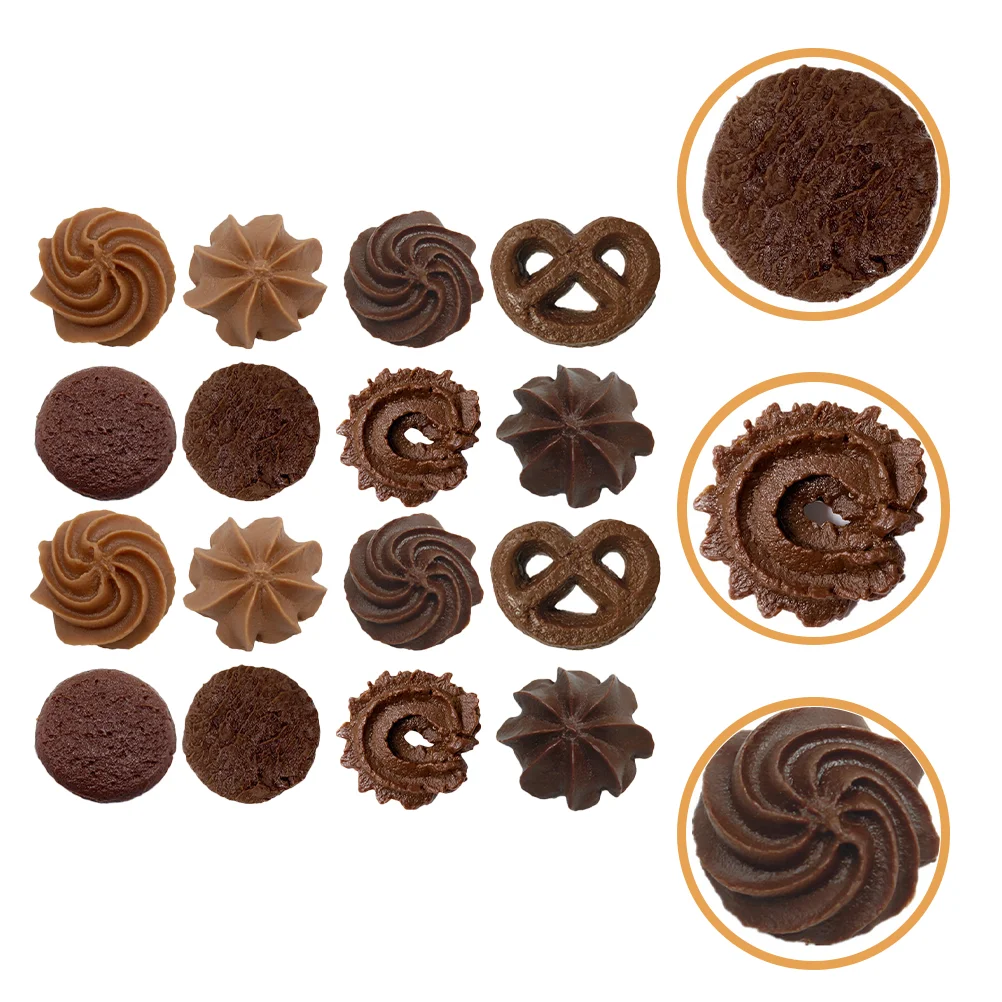 18 Pcs Toys Cookies Model Food Plaything Shop Prop Fake Realistic Simulation Child