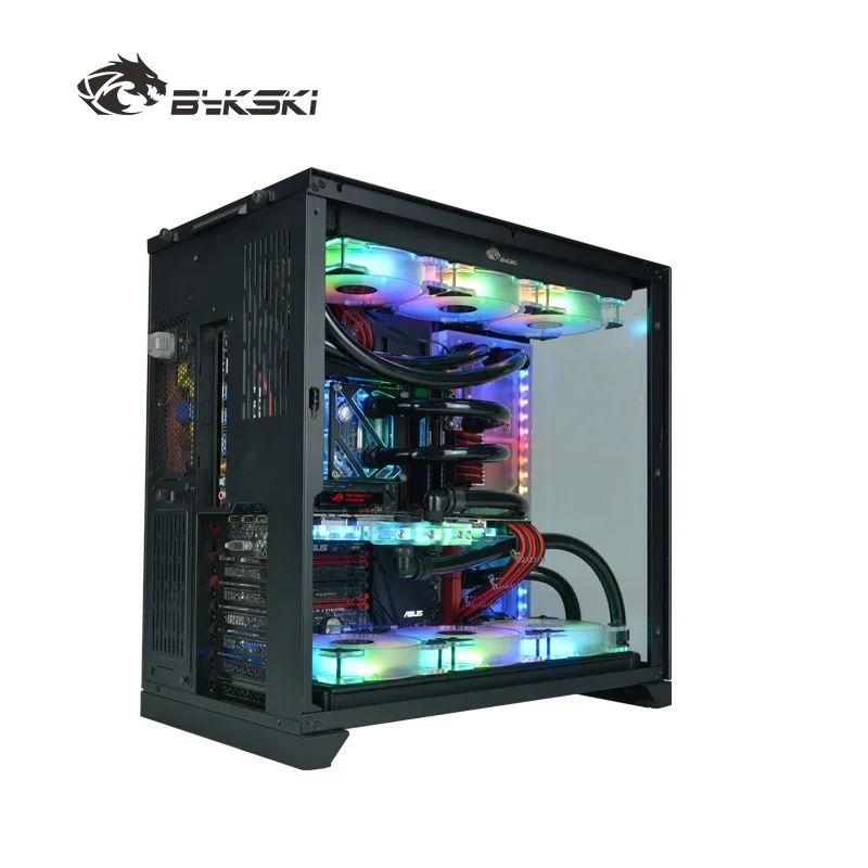Bykski Water Cooling Kit with Pump 120mm Fan 360mm Radiator PC System G1/4'' Fitting Hose Tube Distro Plate for LIAN LI O11 Case