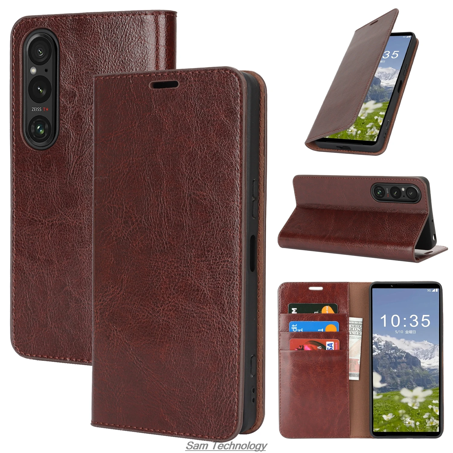 

Роскошный чехол-кошелек для Sony Xperia 1 VII (для Xperia 1 7-го поколения) Кожаный чехол премиум-класса с откидной крышкой Сумки в стиле ретро Fundas Coque