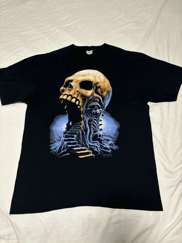 Wes Benscoter Skull Stairway T-Shirt Size XL Horror Grunge Skeleton Y2K  Unisex T-shirts for Men Women Summer  vintage