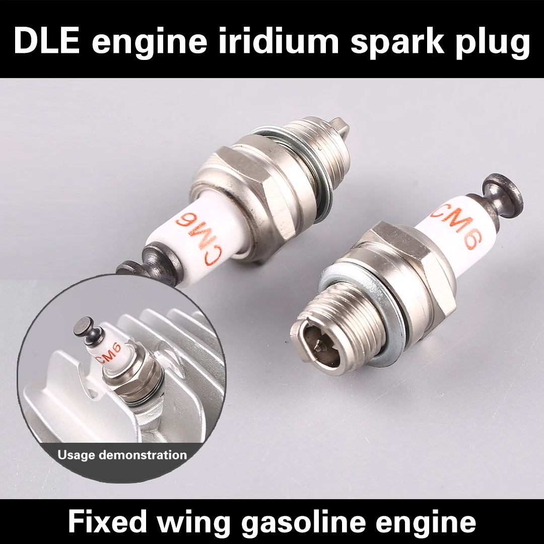 

DLE CM6 Iridium Spark Plug for Aircraft Model Engine Special Spark Head Fixed Wing Aircraft 20-222