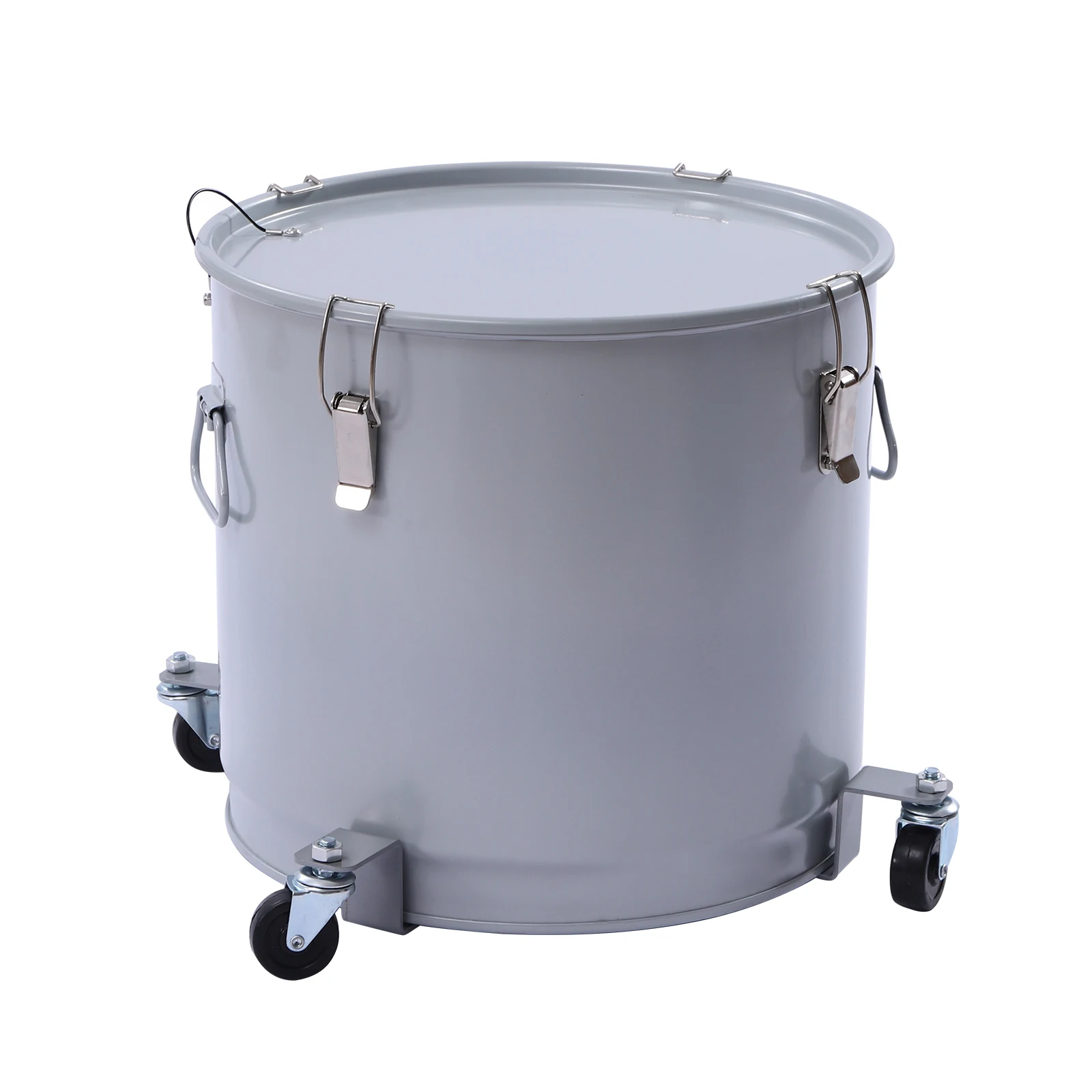 

10Gal/40L silver oil drum, kitchen and dining food drum wine barrel W/ cover