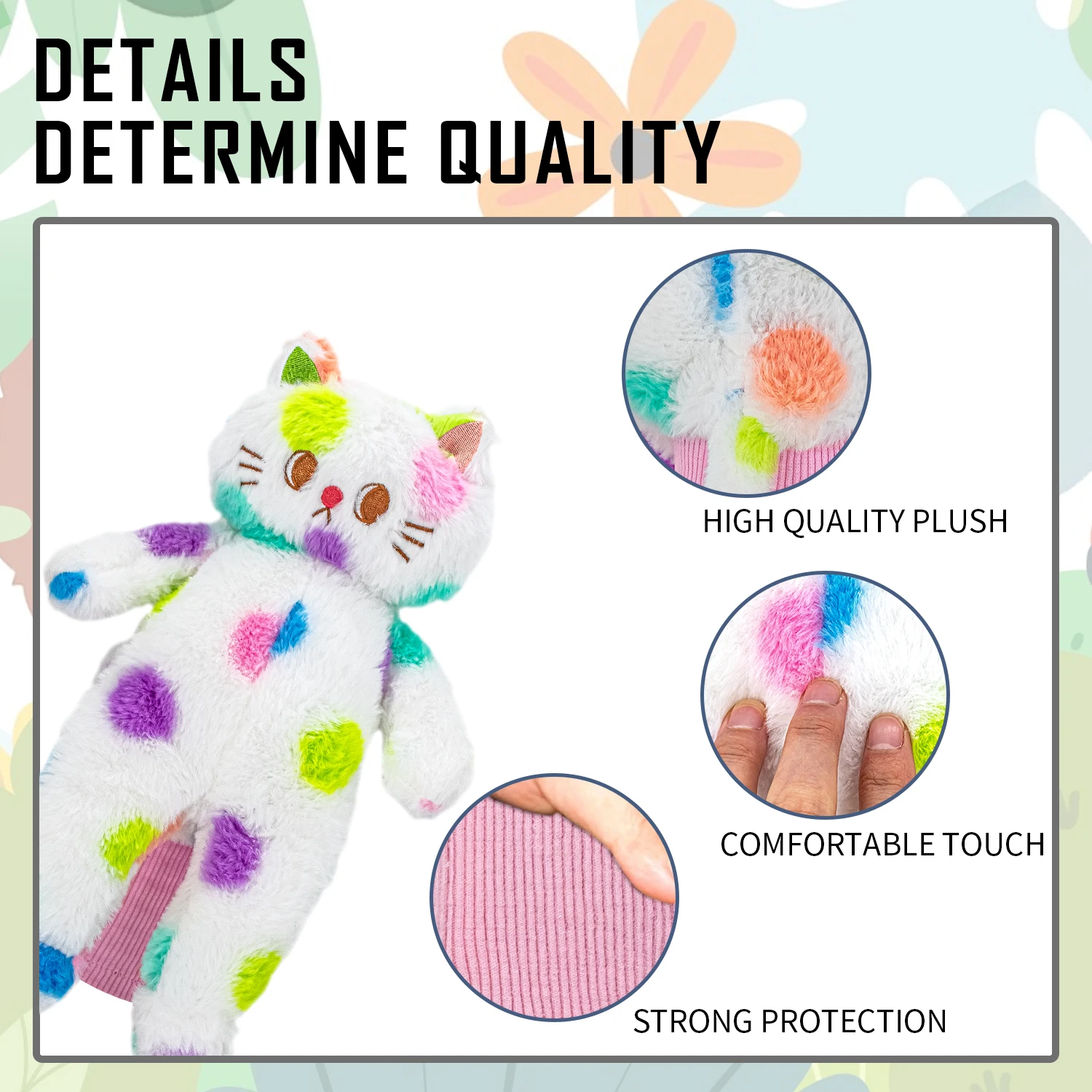 1PC Rainbow Polka Dot Cat Plush Golf Wood Headcover Medium Size Cartoon Doll Golf Club Head Cover Protector Golf Accessories view 3