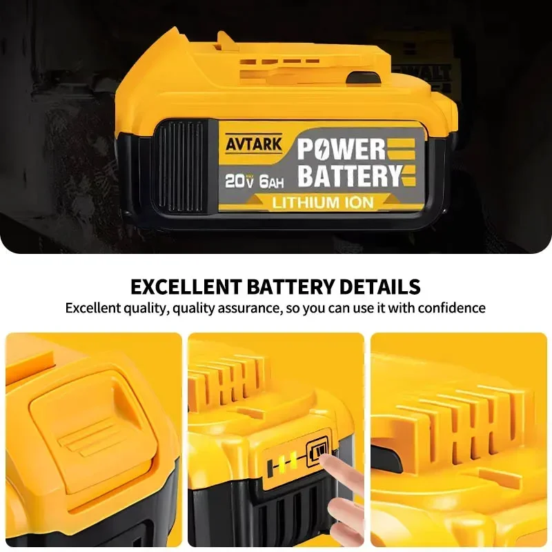 New 100% Original 20V 12000mAh for Dewalt Power Tool Battery DCB206 20V 18.0Ah Battery DCB206 20V Battery DCB205 DCB200