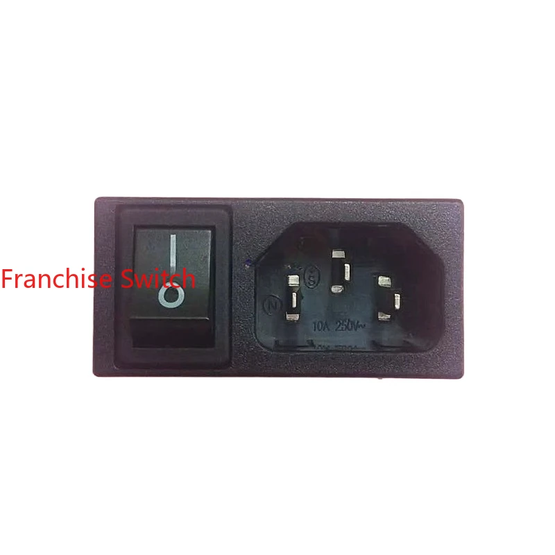 10PCS Power socket Bent foot  with 2-pin switch, 2-in-1 AC  SS-120