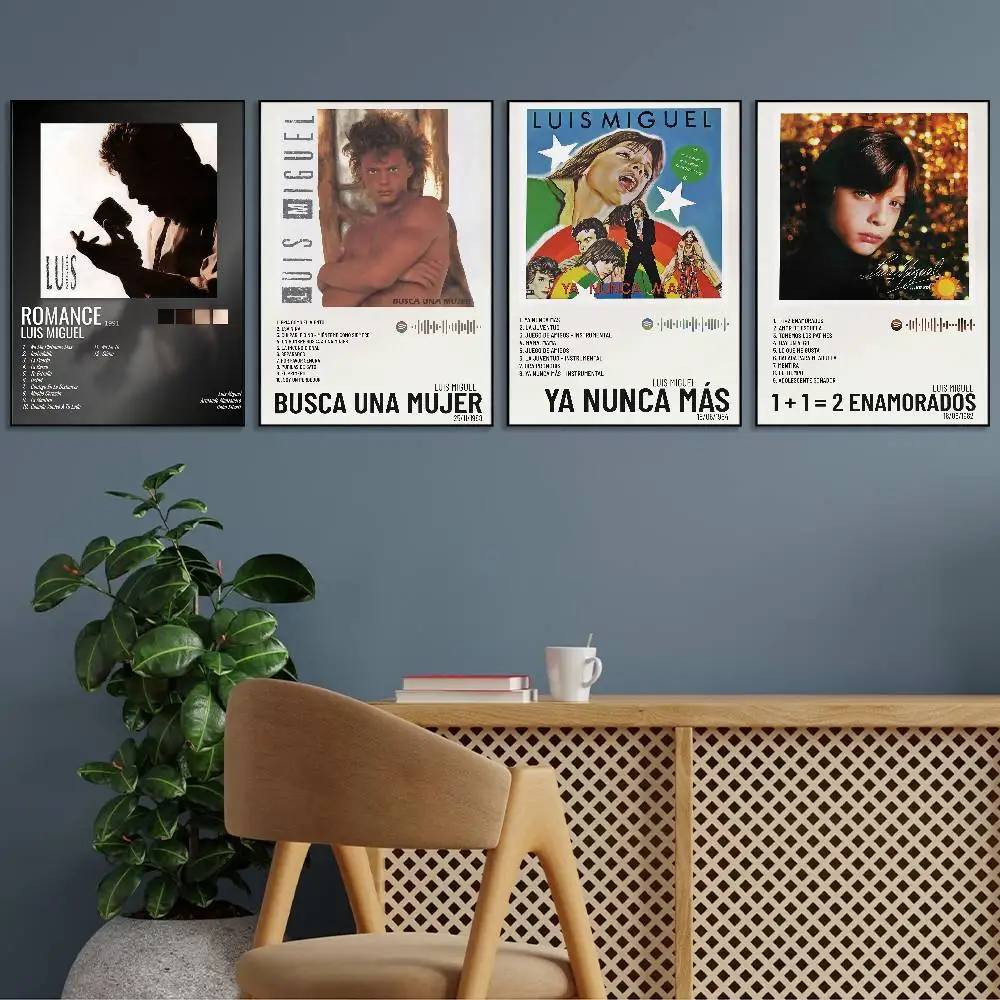 Póster de cantante L-Luis M-Miguel, arte HD, pared adhesiva, impermeable, decoración para el hogar, sala de estar y Bar