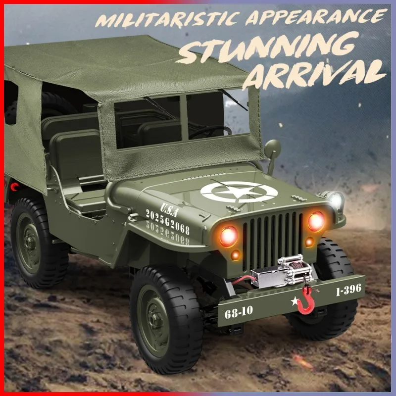 

JJRC C8815 Rc Car 1941 JEEP WILLYS 2.4g 4wd RTR Crawler Climbing Scale Military Truck Offroad Vehicle Adult Toy Gift for Kids