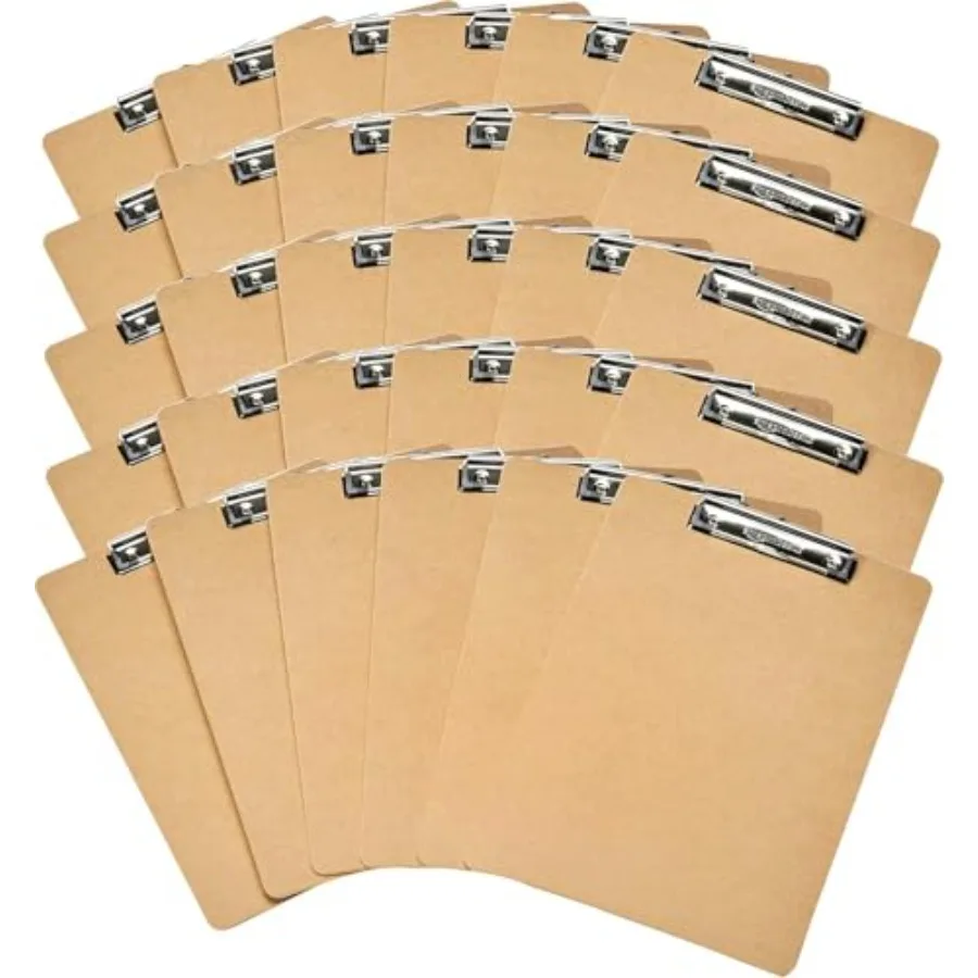 

Hardboard Office Clipboard Letter Size 9" x 12.5" Brown 30-Pack