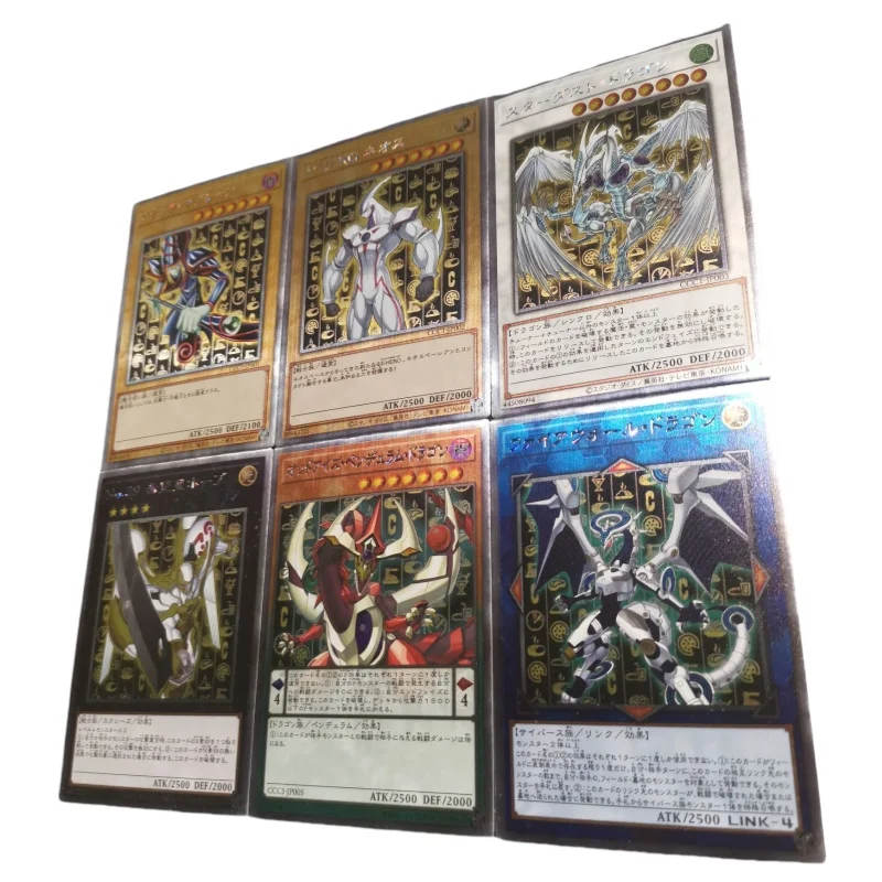 6 Sheets Flash Card Yu-Gi-Oh! Dark Magician Stardust Dragon E Hero Coco's Series Diy Action Toy Figures Anime Game Collection