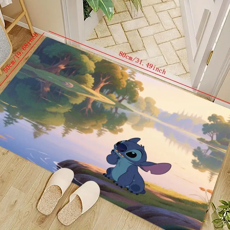 

1 шт. Disney Lilo & Stitch Stitch Аниме Мультяшный напольный коврик, милый коврик Stitch от Lake Scene для гостиной, спальни, детской комнаты Ho