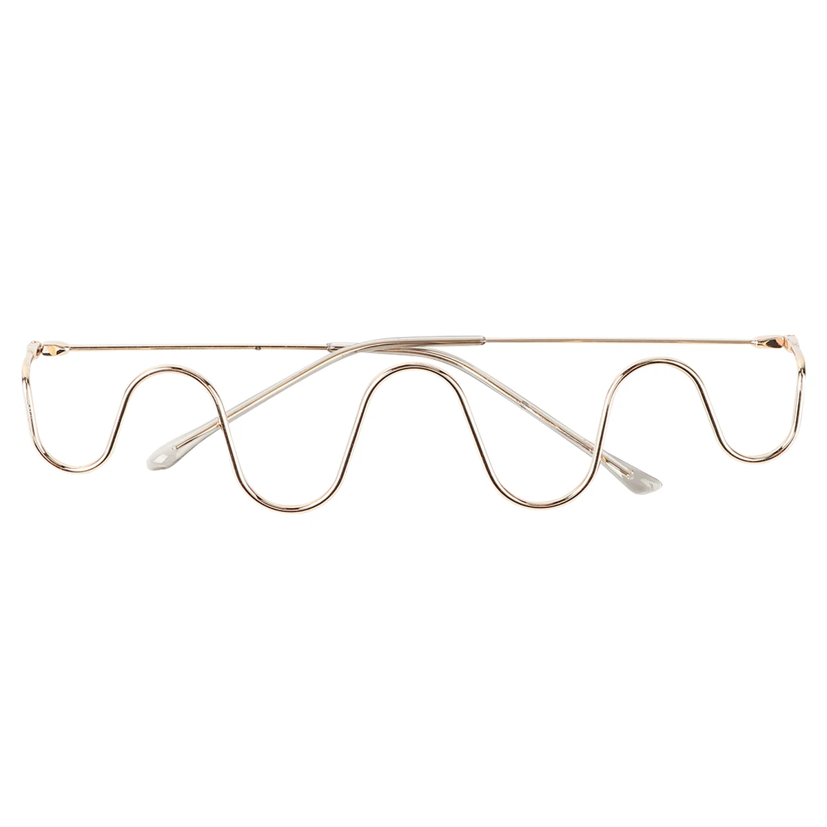 

1 pc Diamond Glasses Metal Lensless Semi-rimless Wave Prop Decorative Frame For Semi-Rimless Glasses Party Festival Gift