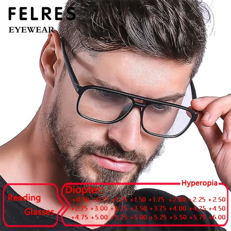 

Ultralight Anti-blue Light Presbyopia Reading Glasses Transparent Lens Vintage Eyeglasses Optical Far Sight Eyewear FELRES