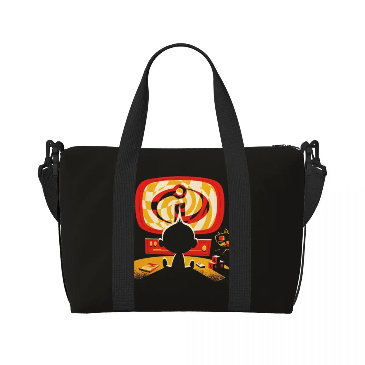 

Custom The Incredibles Tote Bag for Women Big Capacity Superhero Film Beach Gym Travel Bags