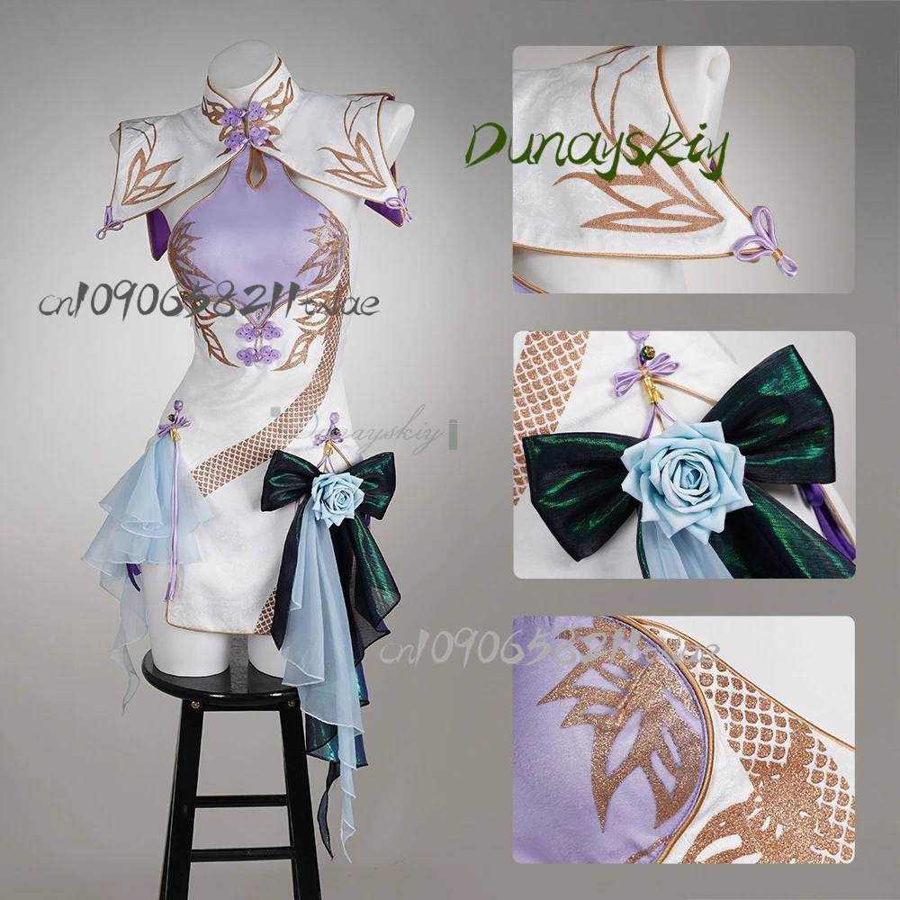 게임 Fate/Grand Order FGO Fairy Knight Lancelot Melusine cheongsam 게임 정장 유니폼 코스프레 의상 할로윈 파티 여성용