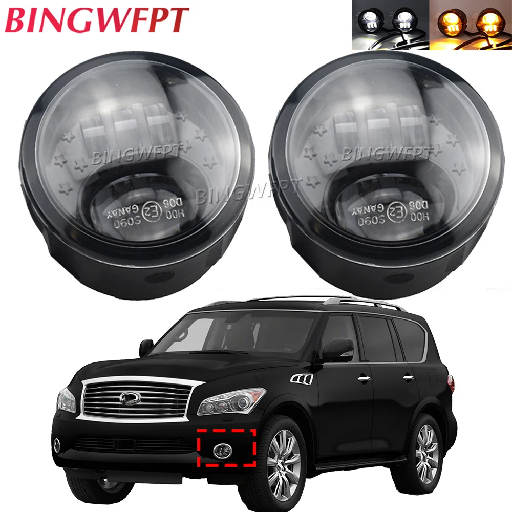 Car Fog Light DRL LED Fog LightsFor Infiniti G25 G37 M25 M37 M56 EX25 EX35 EX37 QX56 QX50 QX70 Q70 Q60 FX45 FX50 FX30D FX35 FX37