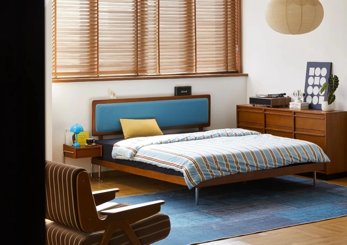 Light Luxury Bed Modern Simple Master Bedroom Sub-Bedroom French Small Apartment Bed Padded Bed