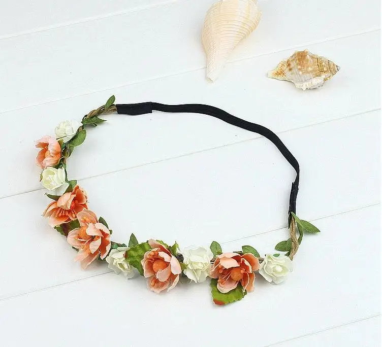 New Bohemia Handmade Flower Crown Wedding Wreath Bridal Headdress Headband Hairband Hair Band Accessories for Women Lady