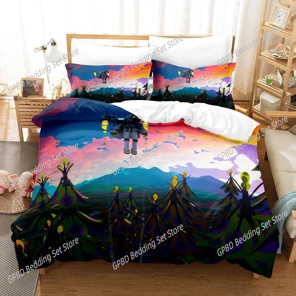 

Fashion Astroneer Bedding Set Single Twin Full Queen King Size Bed Set Teenager Bedroom Sheet set 3D Print Anime bed