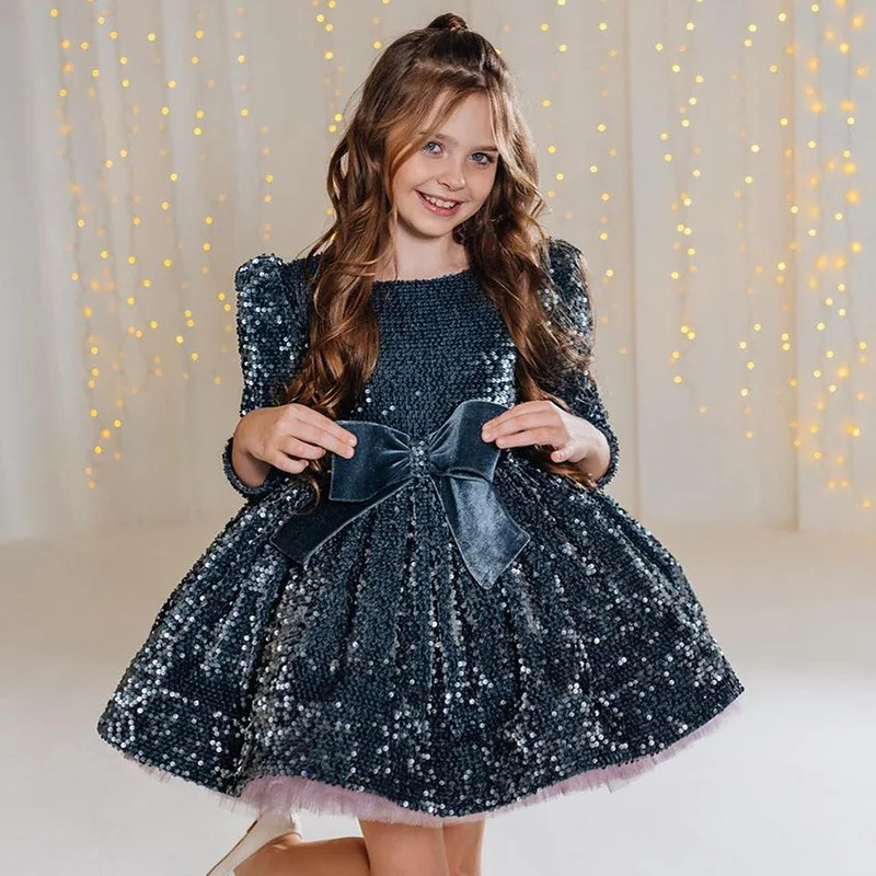 

Teenage Girls Prom Dress Kids Girl Princess Costume for Birthday Children Luxury Sequins Party Gown Infants Carnival Dresses