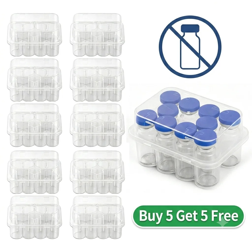 (Buy 5 Get 5)Refrigerator Organizer for 3/5/710ml Vials, Stackable Peptide & Insulin Case for Fridge&Freezer, Secure Vial Holder