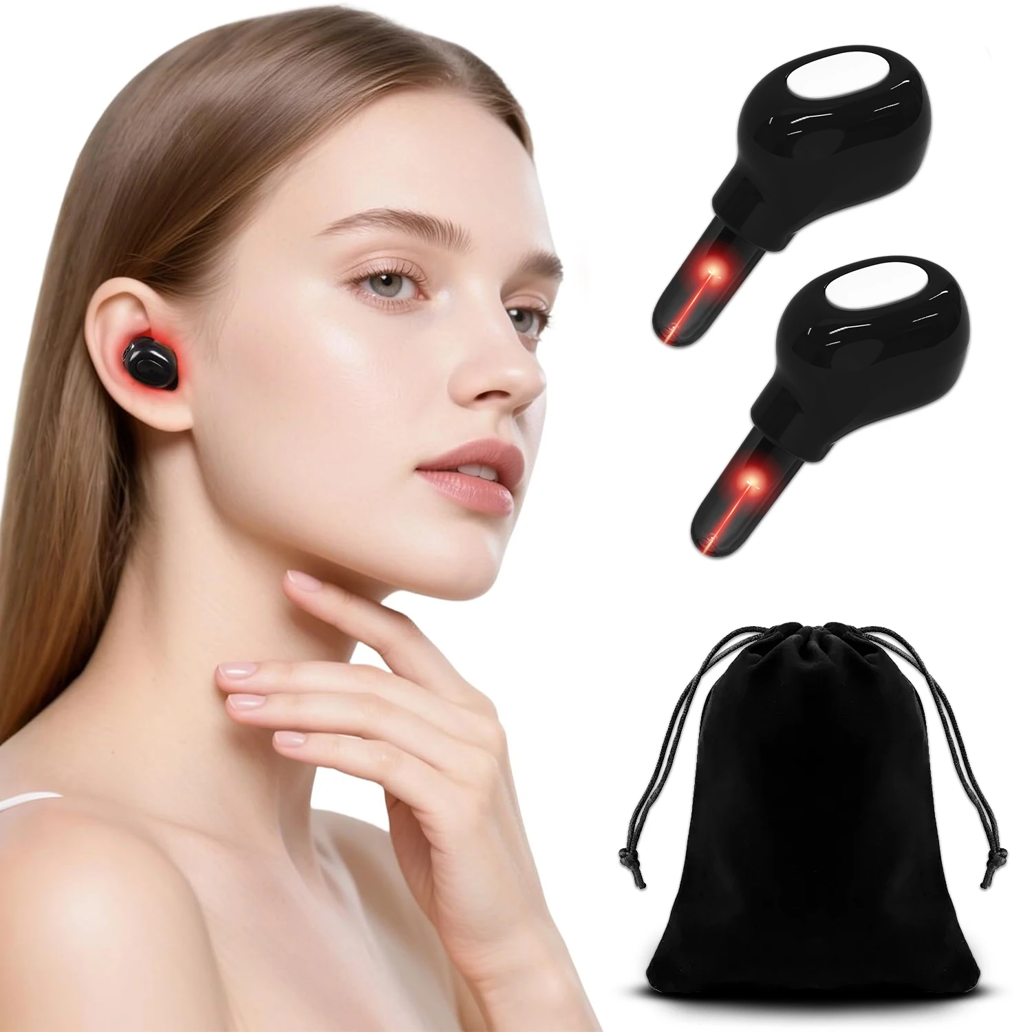 Earplug Otitis Media Ear Laser 650NM Red Light Therapy Irradiation Nasal / Ear Canal Laser Tinnitus Deafness Physiotherapy Meter