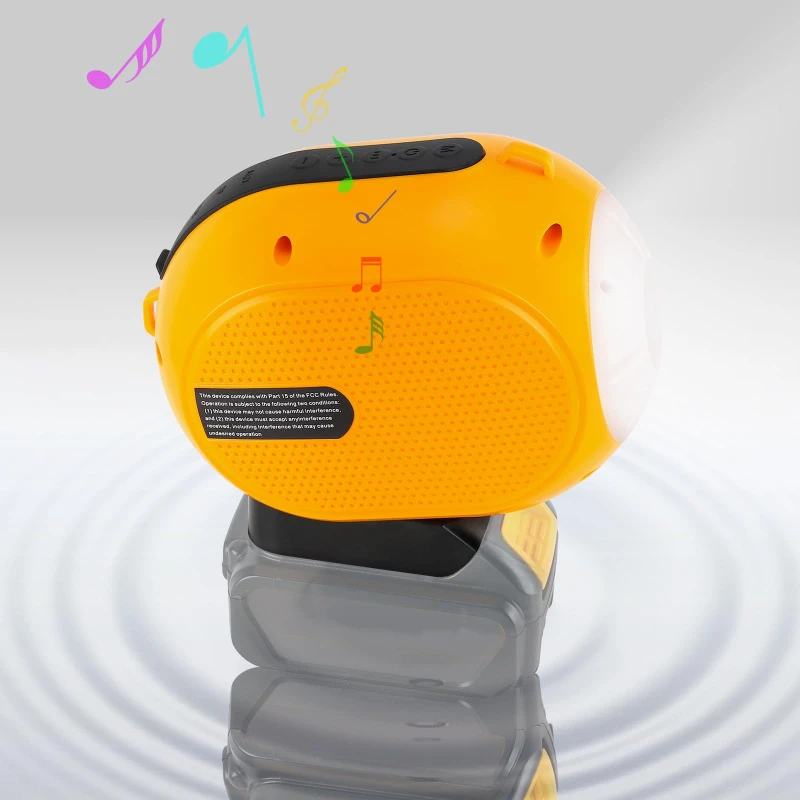 

Portable Wireless Speaker TWS Dual Device Pairing Compatible with For Makita/Bosch/DeWalt/Milwaukee 18/20V Battery LED Lighting