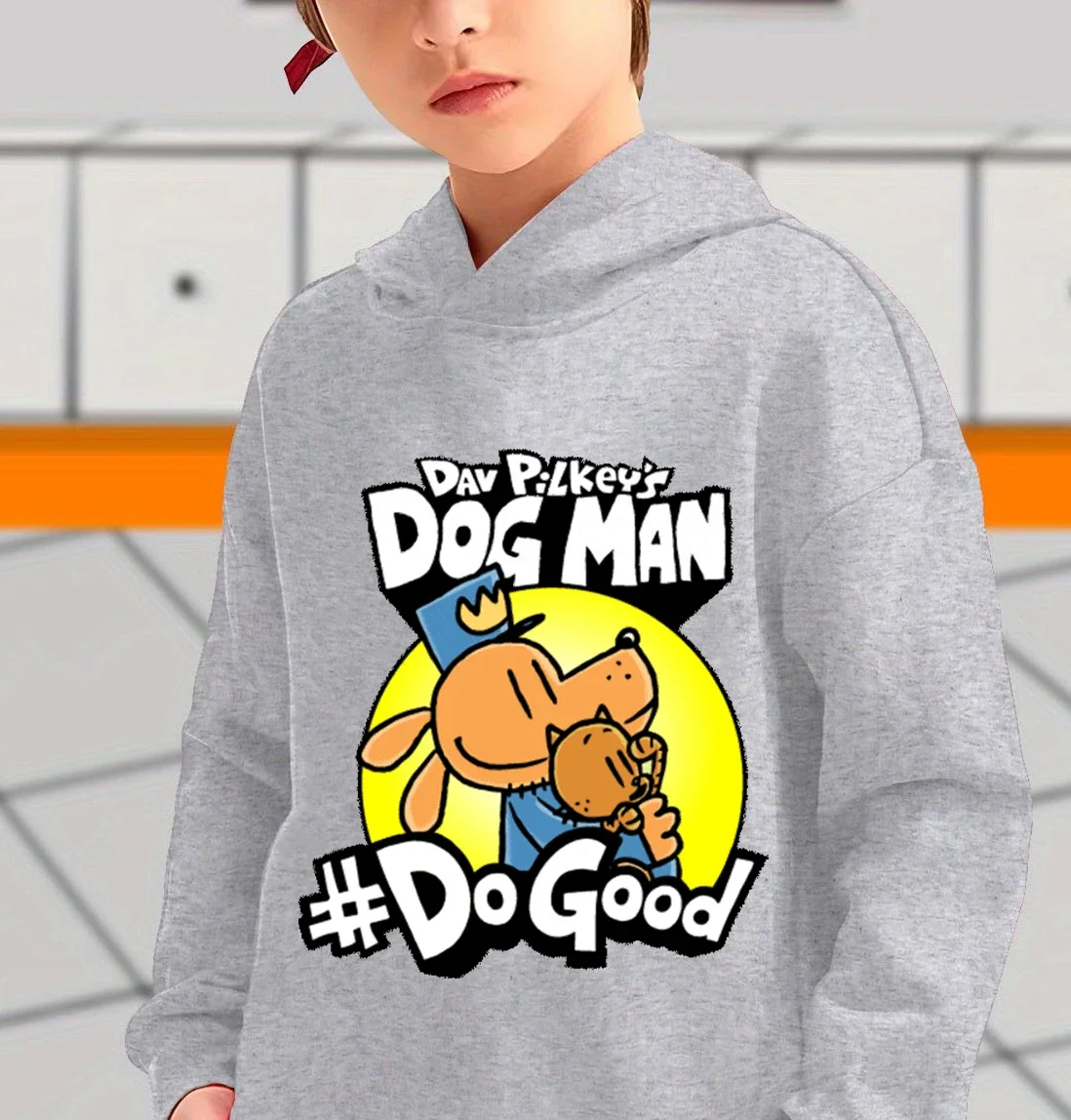 الربيع الكلب رجل هوديي الاطفال ملابس الفتيات الفتيان الكرتون قمصان سويت شيرت بقلنسوة الخريف طويلة الأكمام ملابس خارجية DOGMAN ملابس الأطفال #3