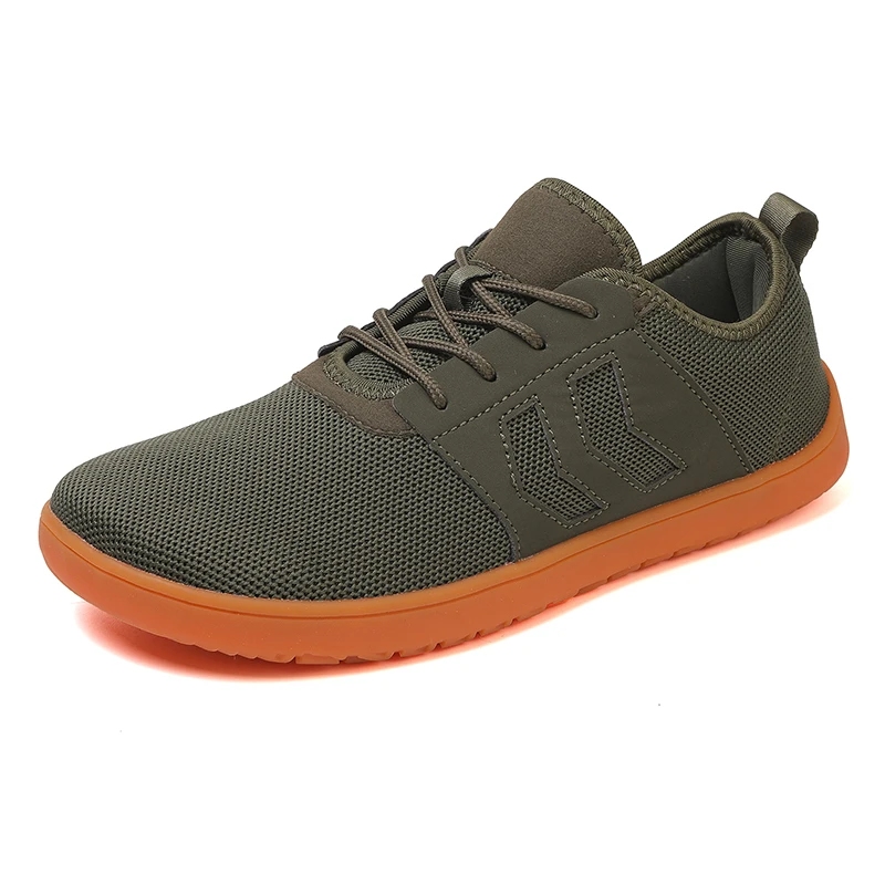 Men's Barefoot-Inspired Wide Toe Sneakers - Zero Drop, Breathable Casual Shoes for Walking & Trail Running, Lace-Up,