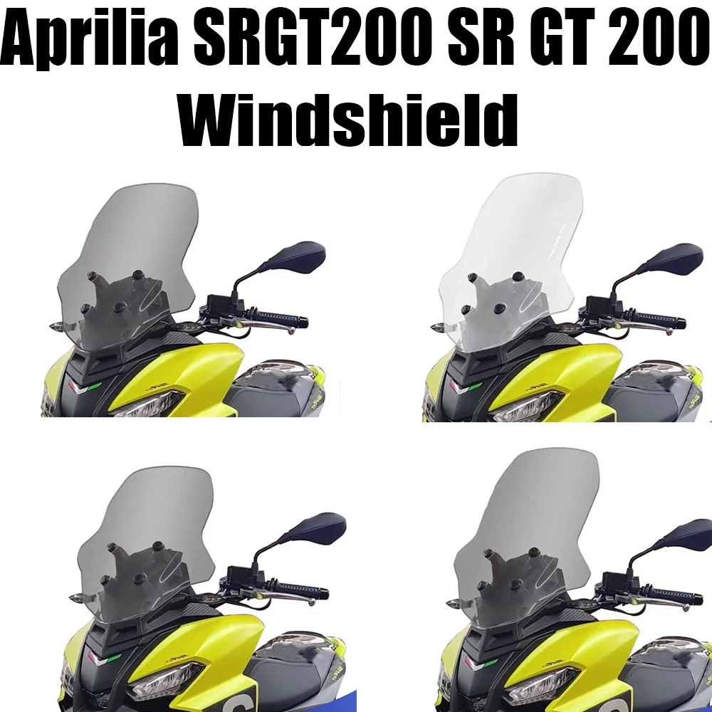 Fit Aprilia SRGT200 SR GT 200 Motorcycle Modified Windshield Heightened Windshield Front Windshield Thickened Glass New