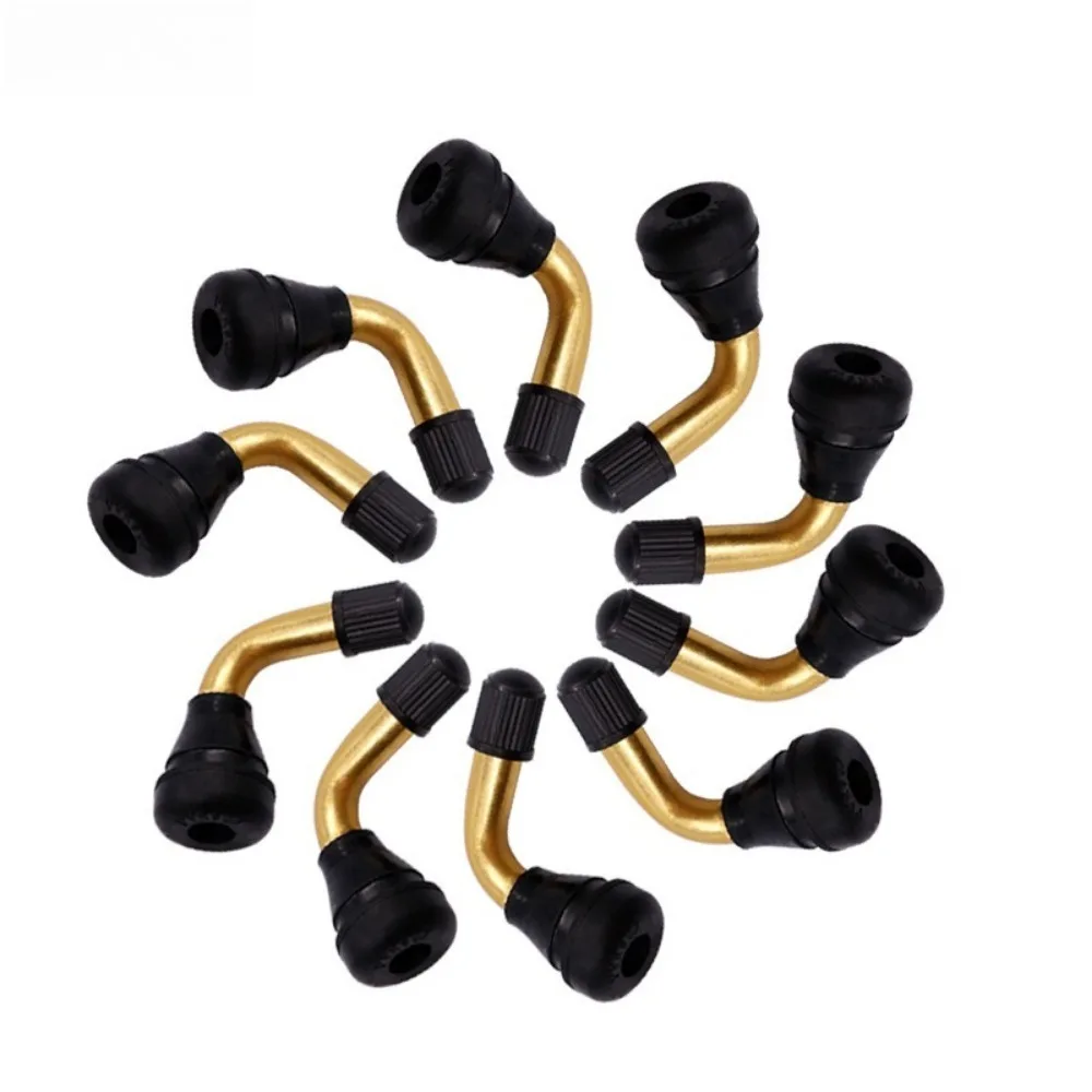 Válvula de Neumático para Coche, Motocicleta, Bicicleta Eléctrica, Válvula de Goma Curva sin Cámara, Núcleo de Válvula TR414 TR413, Accesorios para Auto