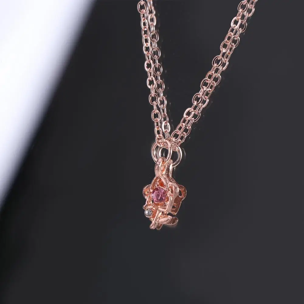 Lovely Tender 3D Flower Choker Romantic Zinc Alloy Pink Rose Necklace Jewelry Fashion Clavicle Chain Dating