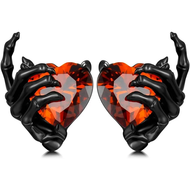 

New Product Design Fashionable, Simple, Retro Halloween Dark Series Ghost Hand Love Earnail Earrings for Women