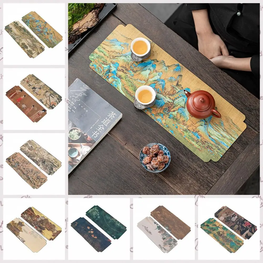

Table Mats Chinese Style Chinese Tea Towel Ancient Painting Waterproof Tea Cloth Double-sided Cloth Tea Mat Teahouse