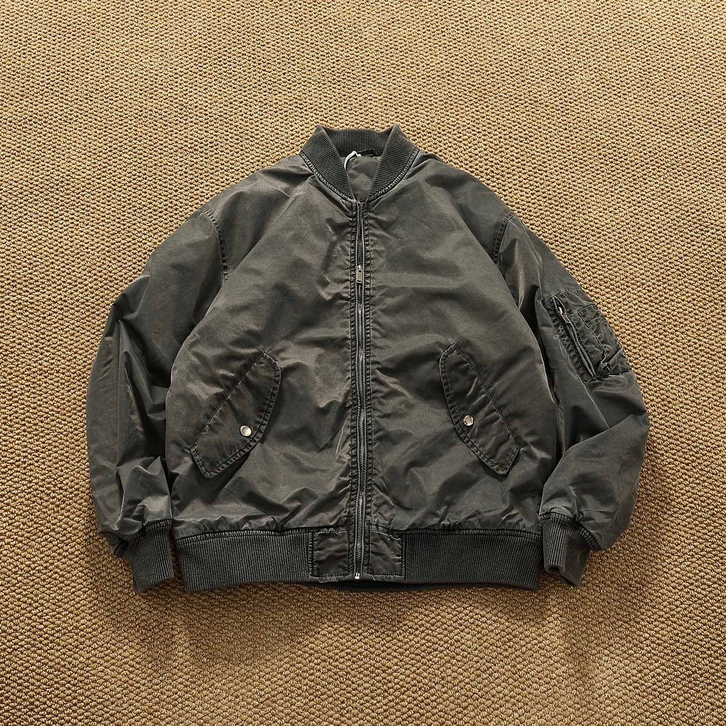 

Faionable Winter Cotton Jaet Men's MA Replied Sle Baseball Collar Pilot Jaet Thiened Long Sve Urban Sle