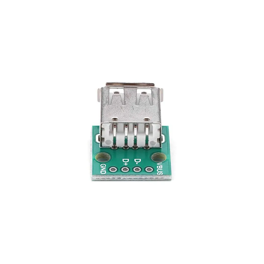 USB Type A Female Board 2.54mm Pitch Connector 4 Pins DIP Socket Board for Power Supply