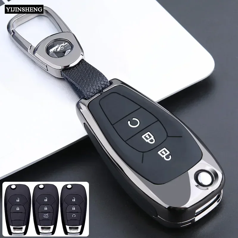 Zinc Alloy+Silicone Full Cover Car Key Case for Chevrolet Cruze Cross Cobalt Captiva Spark Sonic Aveo Tracker Onix RS Malibu