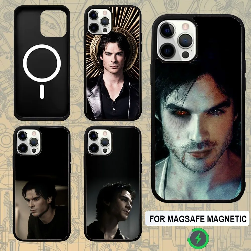 

Vampire Diaries Ian Somerhalder Phone Case For IPhone 16e,16,15,Pro,Max,14,Plus,13,12,11 Magesafe Magnetic Wireless Charge Cover