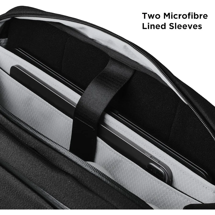 Mochila para laptop ALPAKA Elements Tech Brief Pro 12L -3-em-1 de tecido reciclado para laptop de 16" antirroubo seguro com bagagem