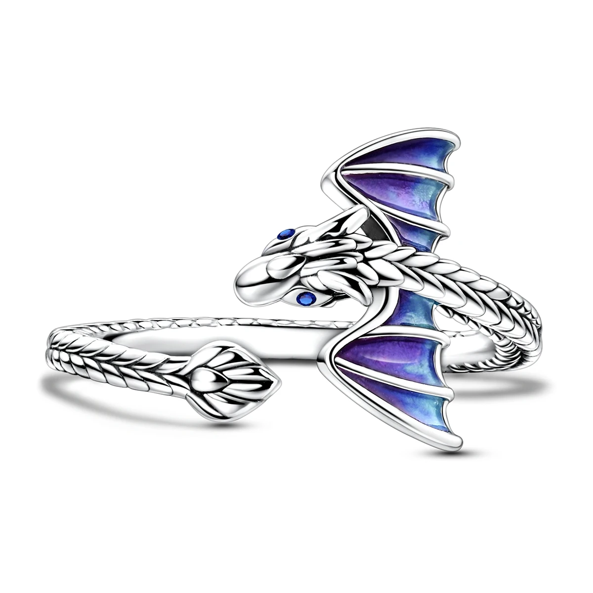 Women's 925 Silver Open Flying Dragon Design Ring